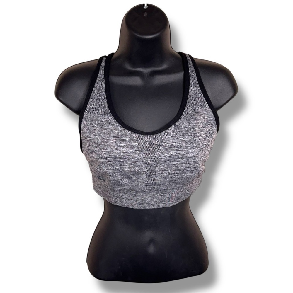 XXL Fitted AK Grey Sports Bra Wireless Comfortable Pullover Strappy